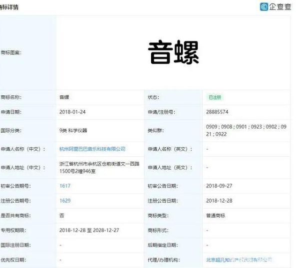 虾米音乐关停，新平台已经注册“音螺”新商标！