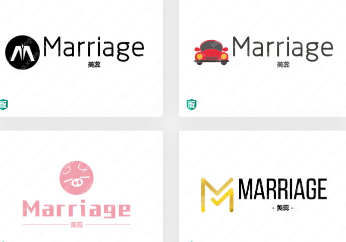 英文婚礼Logo设计：“Marriage”——美蕊