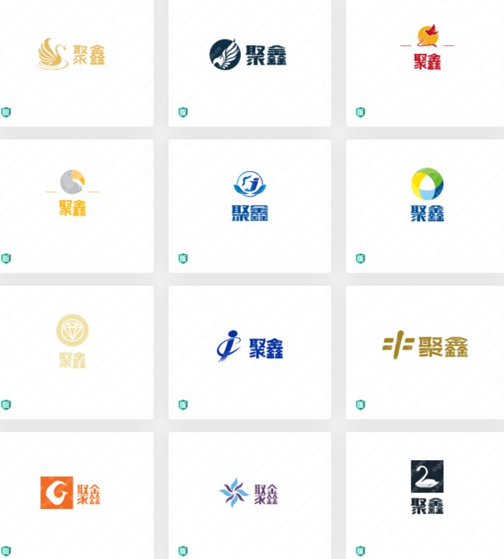 “聚鑫”logo 设计赏析，寓意前途似锦、事业兴旺