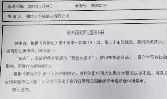 “吃货一条街、寻欢、艳遇”商标相继被驳回，理由竟是“因为格调不高”