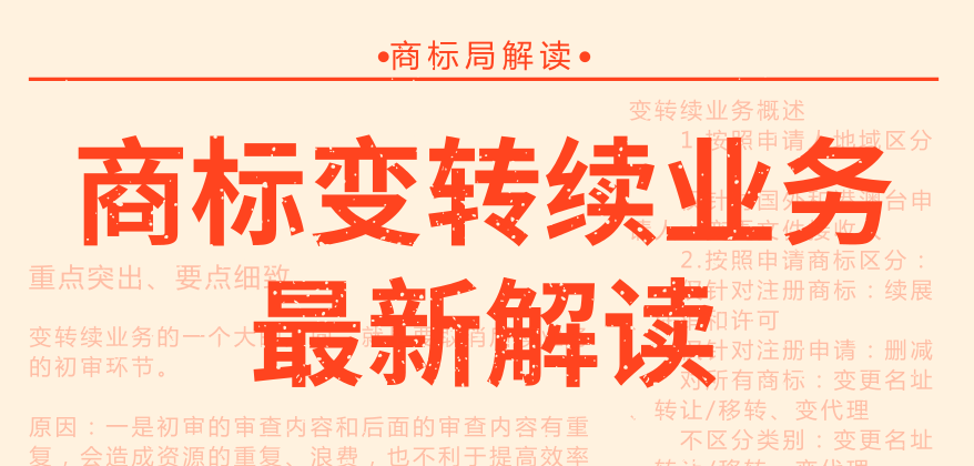 国家商标局：商标变转续业务最新解读
