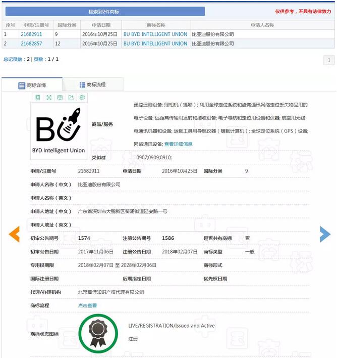 比亚迪申请火箭商标“Biu”，这是要上天？