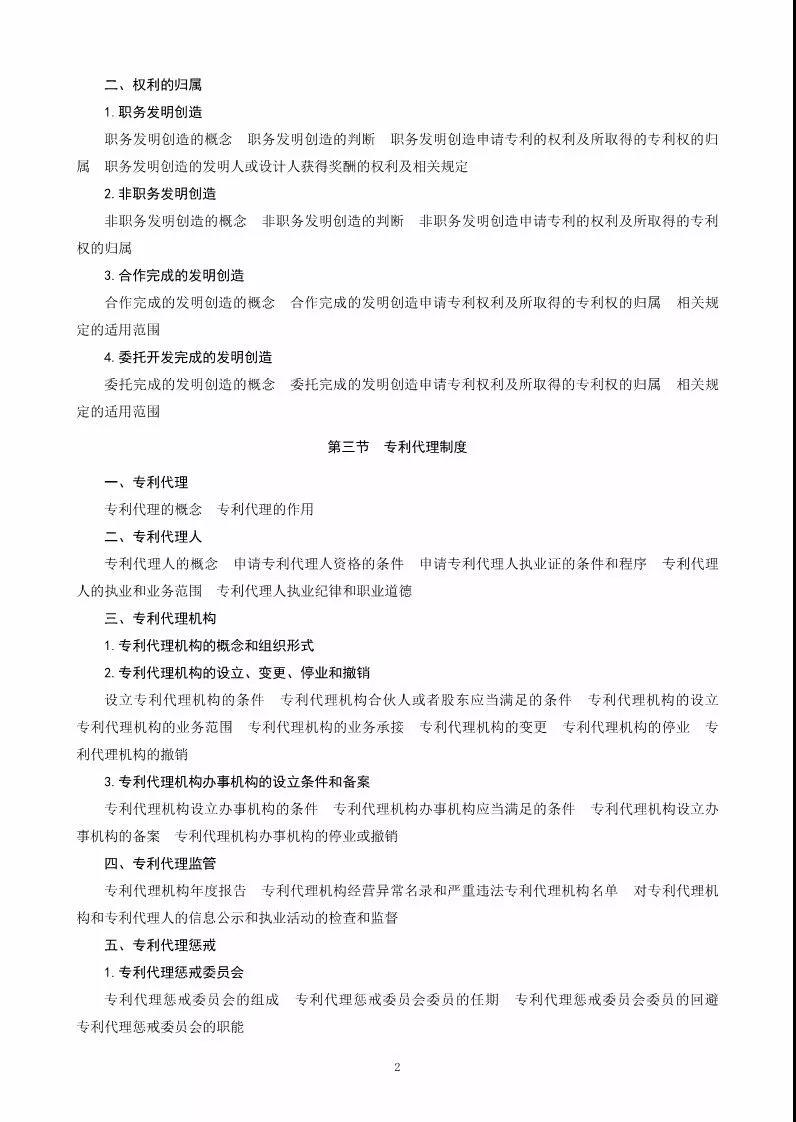 关于公布《2018年全国专利代理人资格考试大纲》的通知