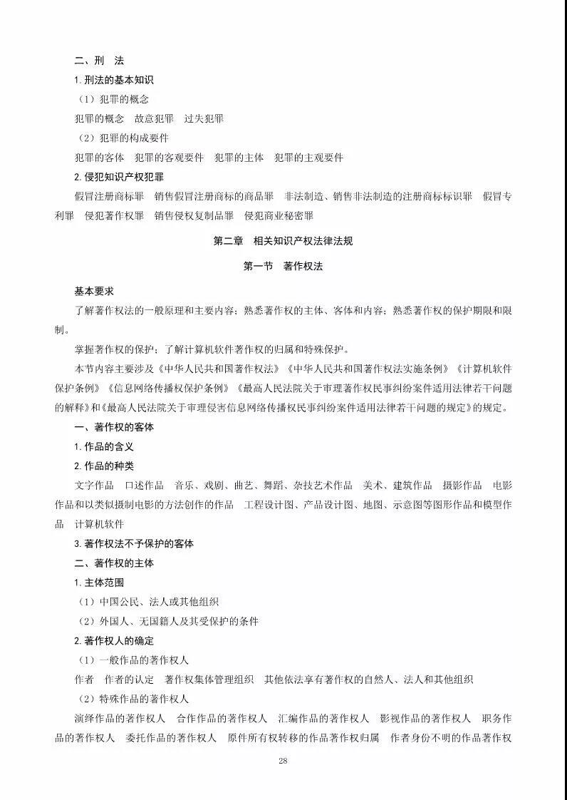 关于公布《2018年全国专利代理人资格考试大纲》的通知