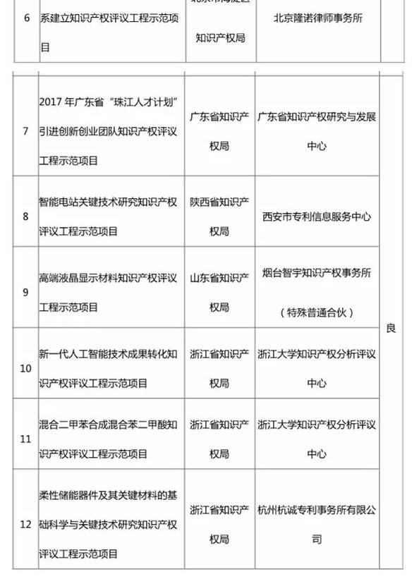 关于公布2017—2018年度重大经济科技活动知识产权评议工程示范项目验收结果的通知