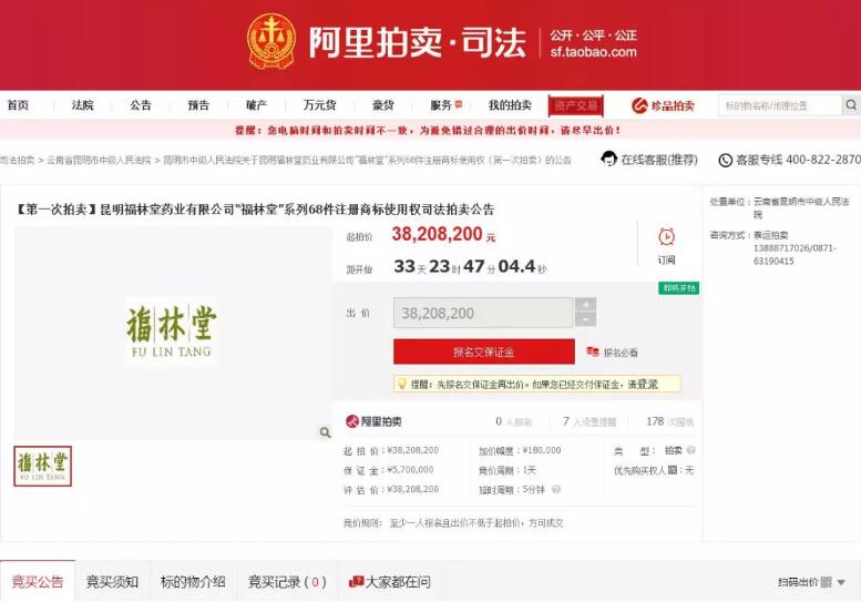 云南又一百年老字号商标将被拍卖