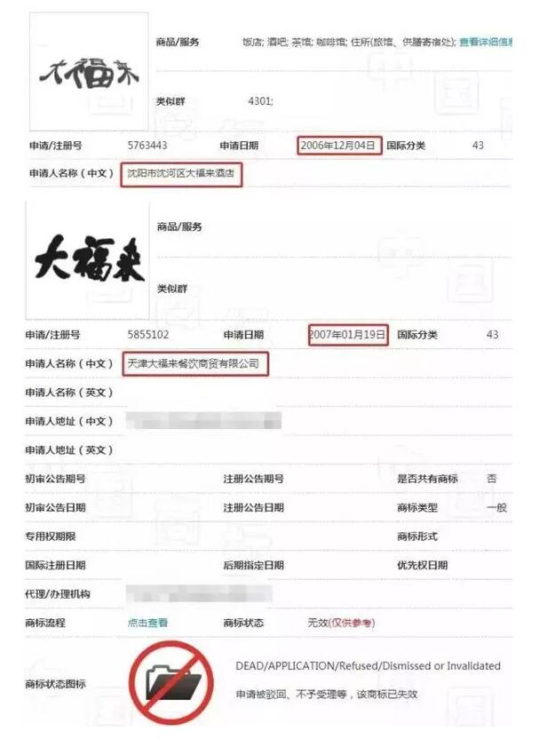 大福来商标争议纠纷 津门老字号要姓“沈”？