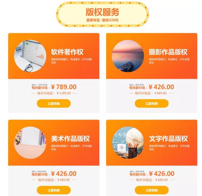再不行动就晚了！上半年最低价！商标注册只需426元！
