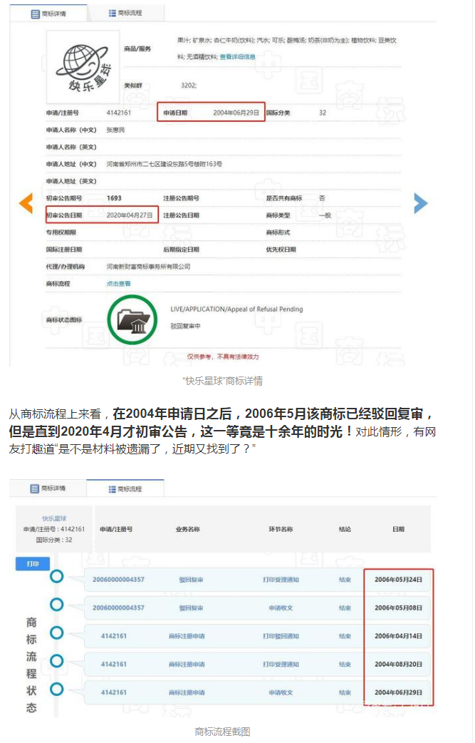 历时16年才初审公告的“快乐星球”商标，实属不易