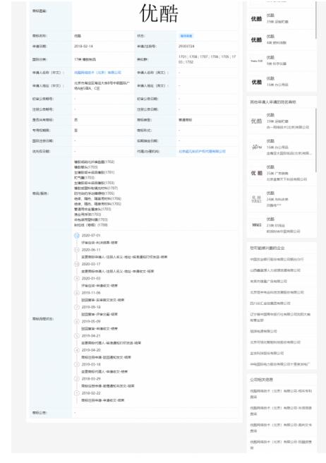 “优酷”商标被驳回，优酷网络技术公司商标复审被驳回