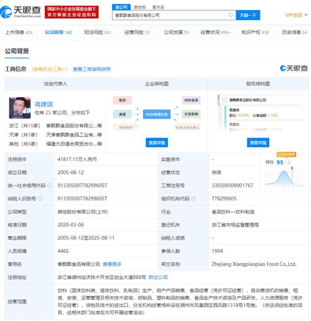 香飘飘莫吉托”、“香飘飘朗姆”相关商标正在申请中