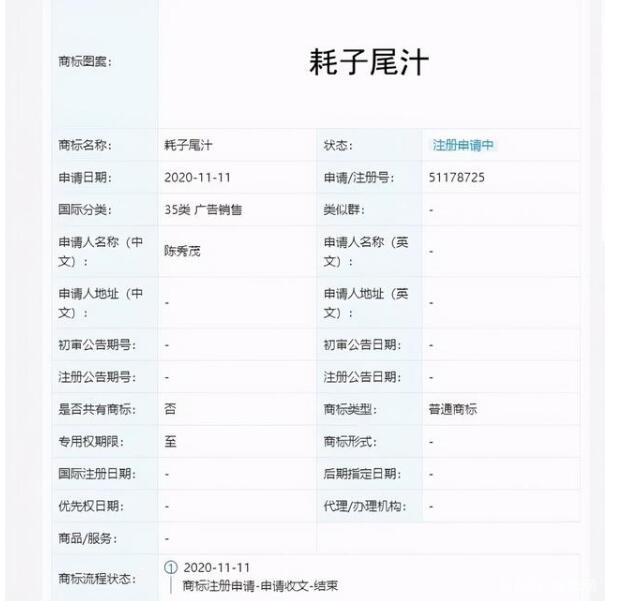 “马大师”马保国的经典语录“耗子尾汁”被申请注册商标