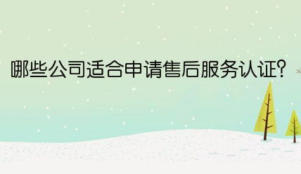 哪些公司适合申请售后服务认证？