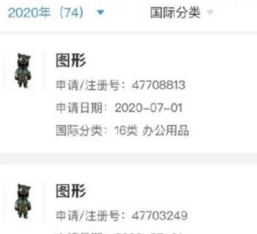 王一博申请商标前前后后有69件
