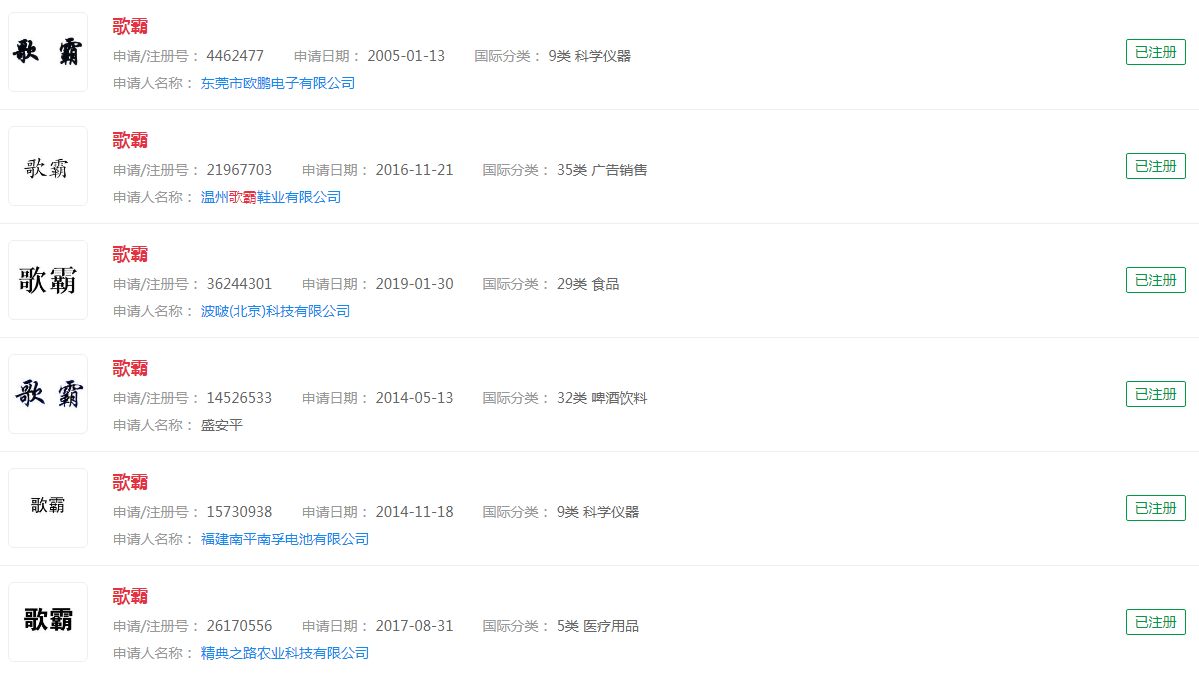 你如何看待短视频流行歌霸榜华语乐坛?商标“歌霸”分类涉及教育娱乐等