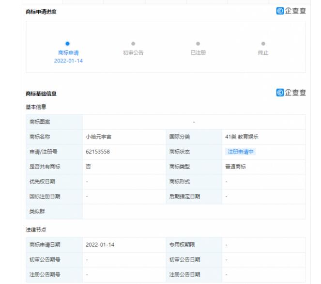 哈啰出行申请“小哈元宇宙”商标