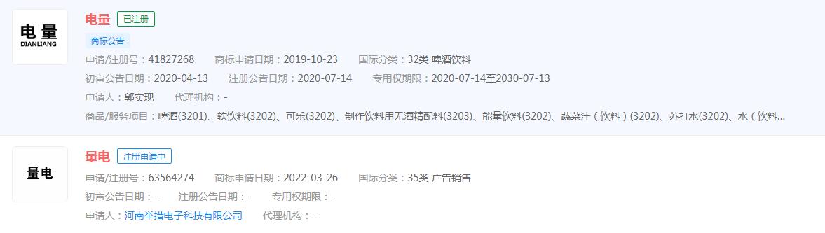 #如何看待公司要求员工发电量截图#“电量”商标已注册