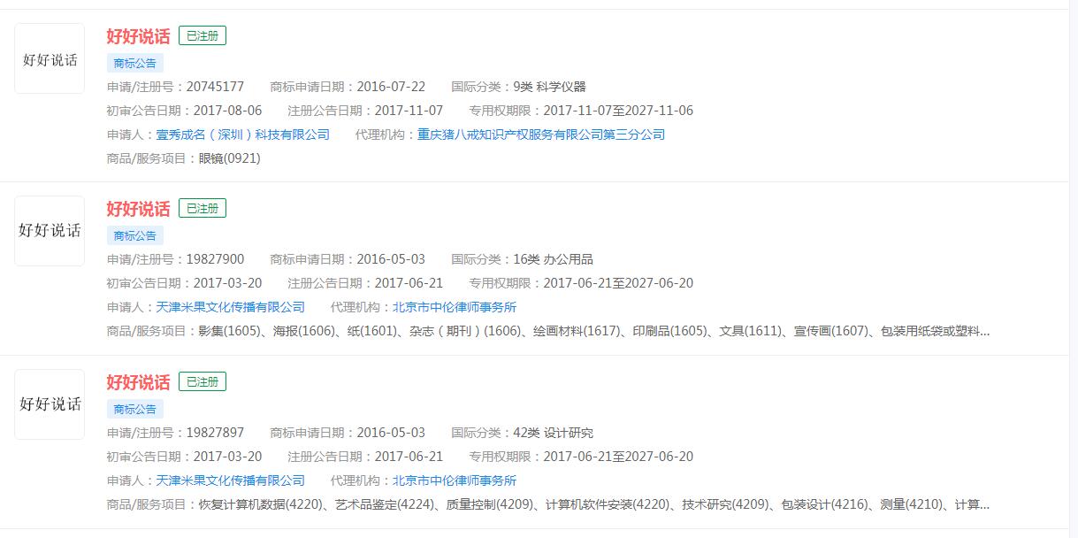 电视剧《好好说话》温暖收官，好好说话已申请商标注册