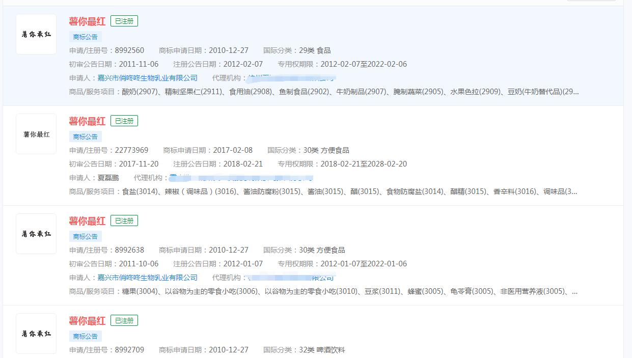 小红书成立薯你最红传媒公司，“薯你最红”商标已被抢注