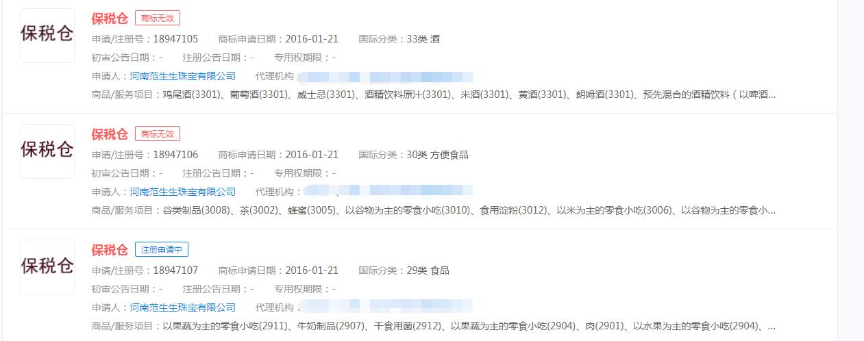 vivo投资成立保税仓公司，“保税仓”是否申请了商标