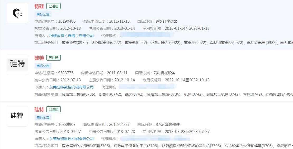 阳谷华泰成立特硅新材料公司，“特硅”已被不同主体注册商标