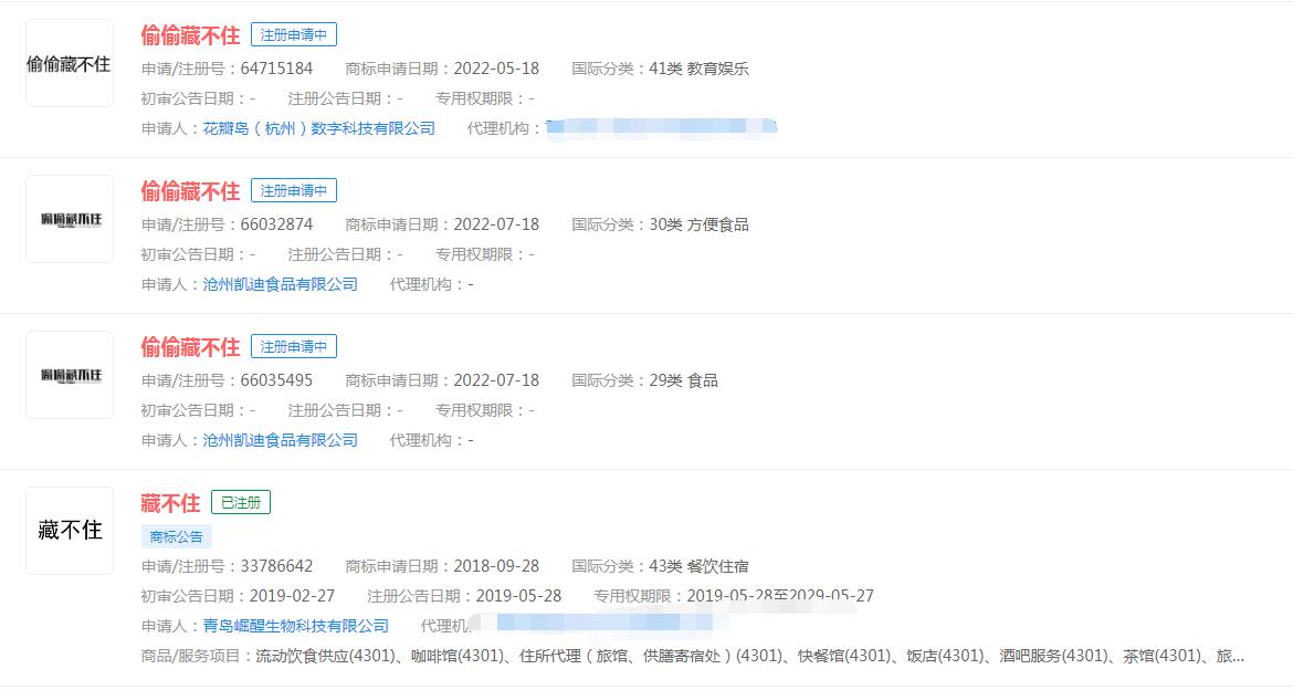 《偷偷藏不住》即将开机，偷偷藏不住商标正在申请中
