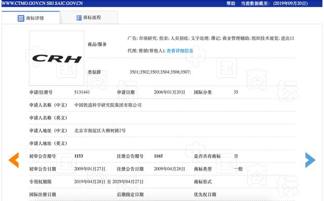 高铁“CRH”商标被撤销?法院:依据不足应重作决定