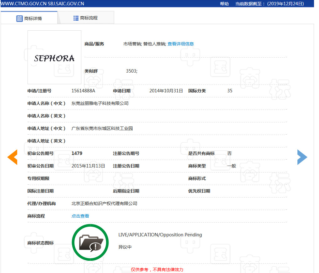 美妆巨头丝芙兰被东莞某公司抢注商标了?