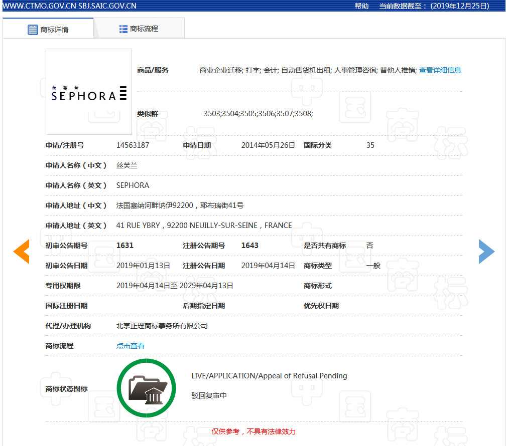 美妆巨头丝芙兰被东莞某公司抢注商标了?
