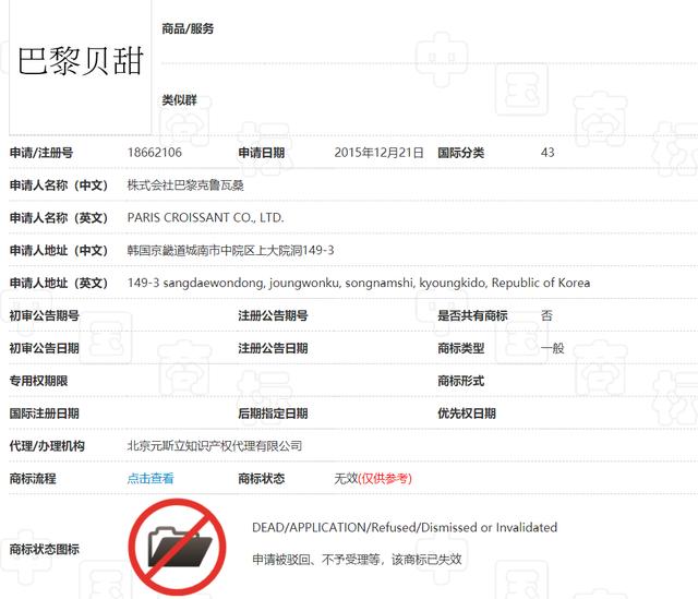 韩国企业“巴黎系”商标不允注册,英文商标或将无效,须考虑法律