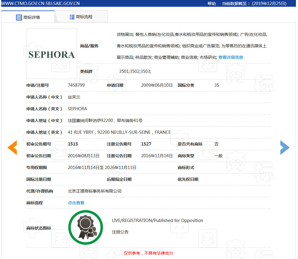美妆巨头丝芙兰被东莞某公司抢注商标了?