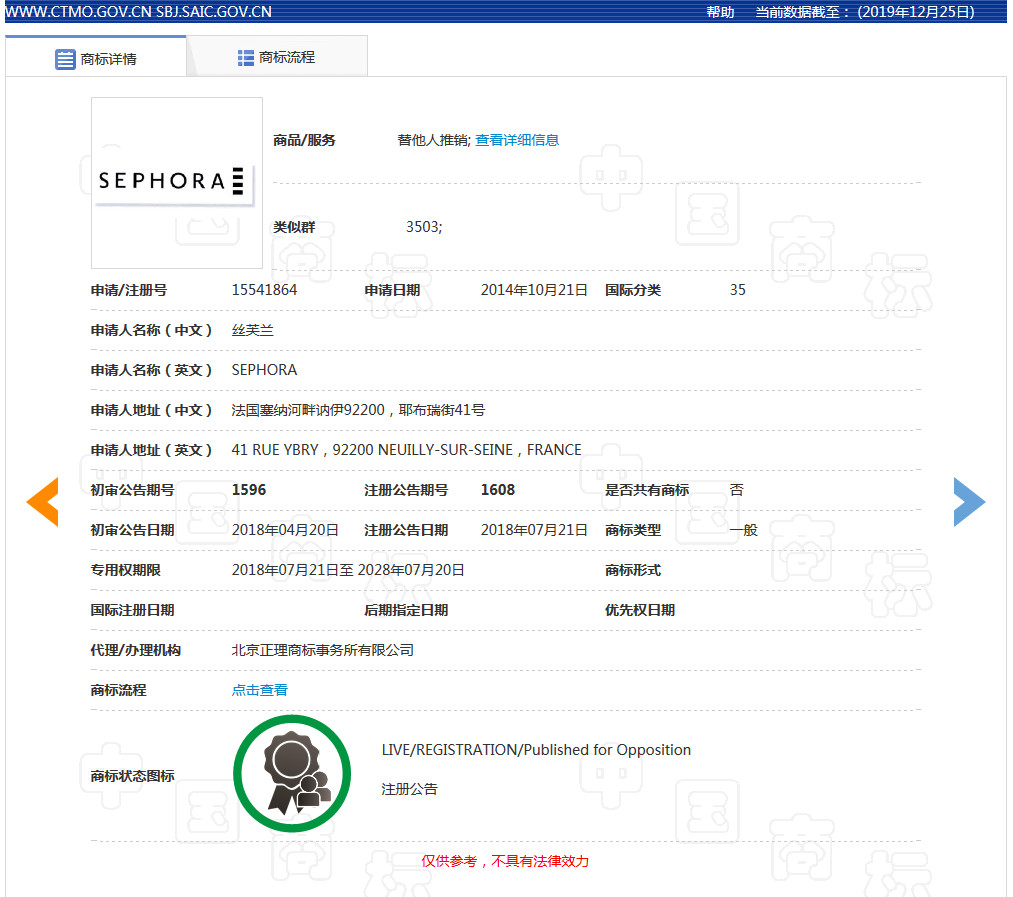 美妆巨头丝芙兰被东莞某公司抢注商标了?