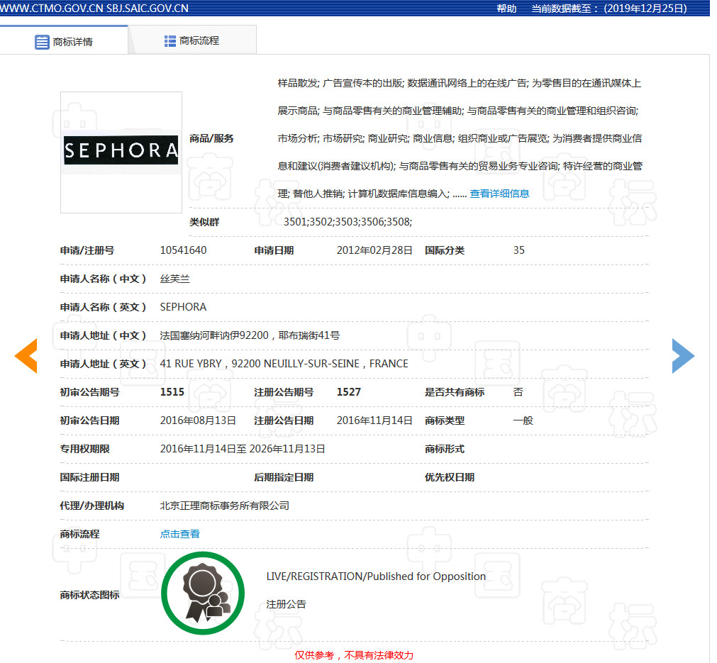 美妆巨头丝芙兰被东莞某公司抢注商标了?