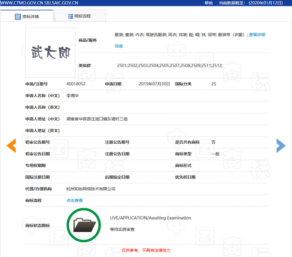 “武大郎”商标因烈士被驳回?烈士姓名禁用商标