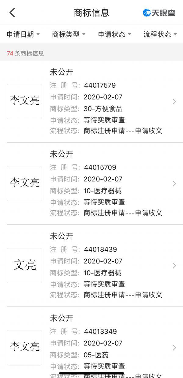 李文亮去世当天,有公司申请抢注“李文亮”商标