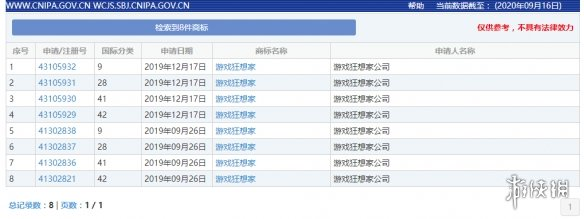 Game Freak注册新中文商标“游戏狂想家” 初审通过