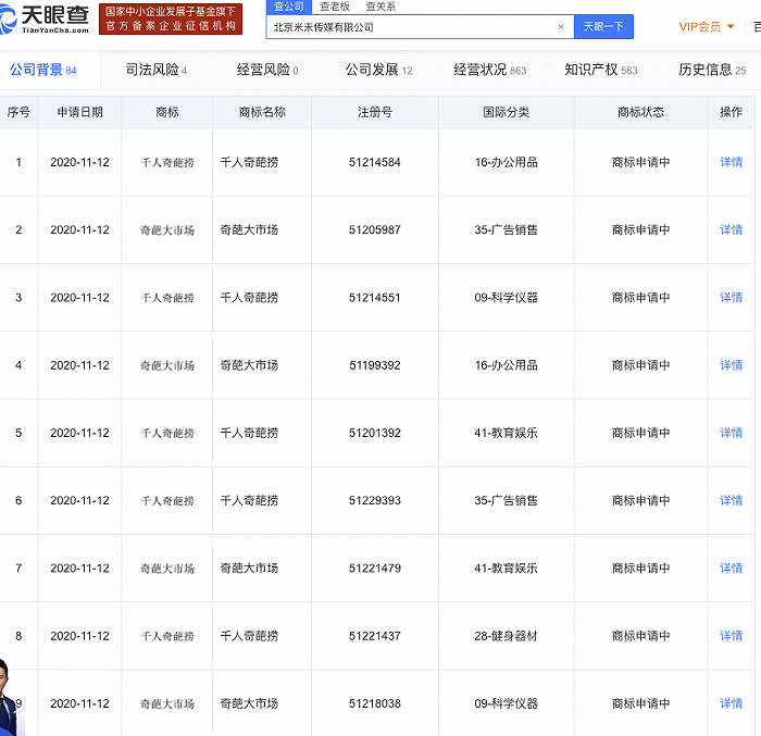 《奇葩说》制作公司米未传媒申请“奇葩大市场”商标