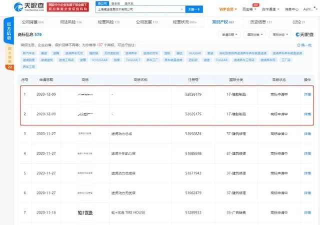 途虎关联公司申请注册“阿波罗”图形商标