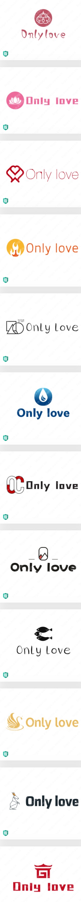 精选20个饰品英文名“Only love”logo设计
