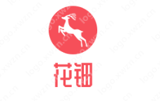 以红色为主的“花钿”logo设计 文雅好看