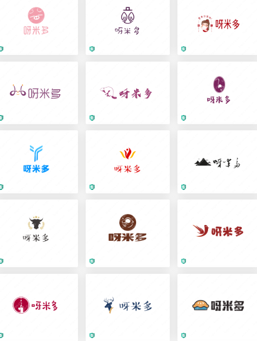 三个字的食品的logo设计：呀米多