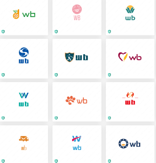 网站logo设计：wb