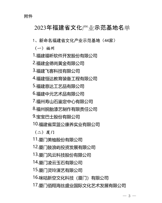一品威客入选福建省文化产业示范基地